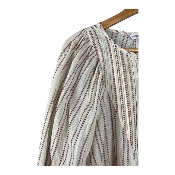 FINAL SALE Elizabeth & James Pintuck Embroidered Peasant Blouse | Size Medium - Picture 3 of 8